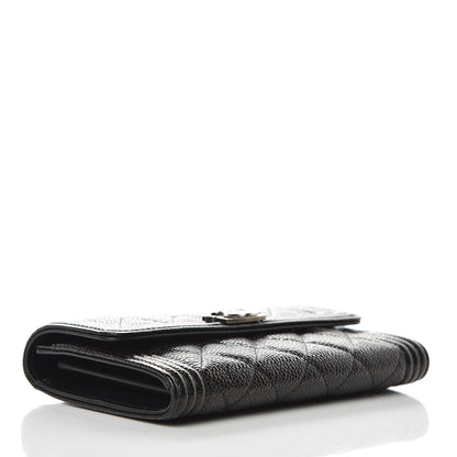 Chanel Caviar Quilted Medium Boy Flap Wallet Black 4 of 9