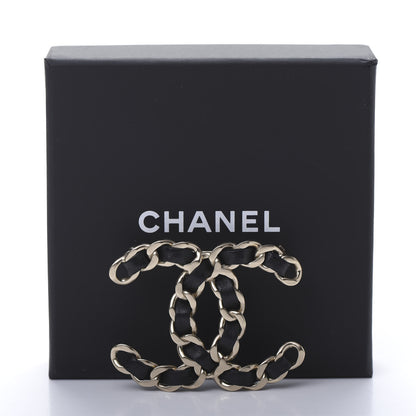 Chanel Lambskin Chain CC Brooch Black Gold 5 of 5