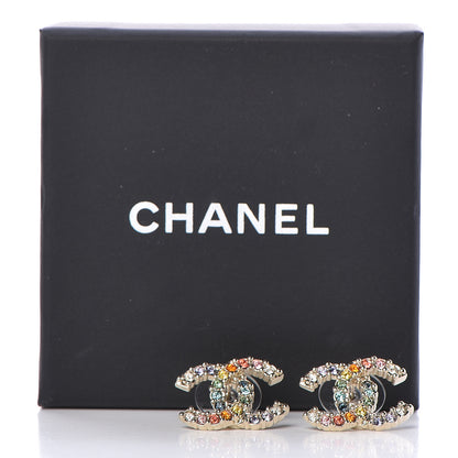 Chanel Crystal Over The Rainbow CC Earrings Gold Multicolor 5 of 5