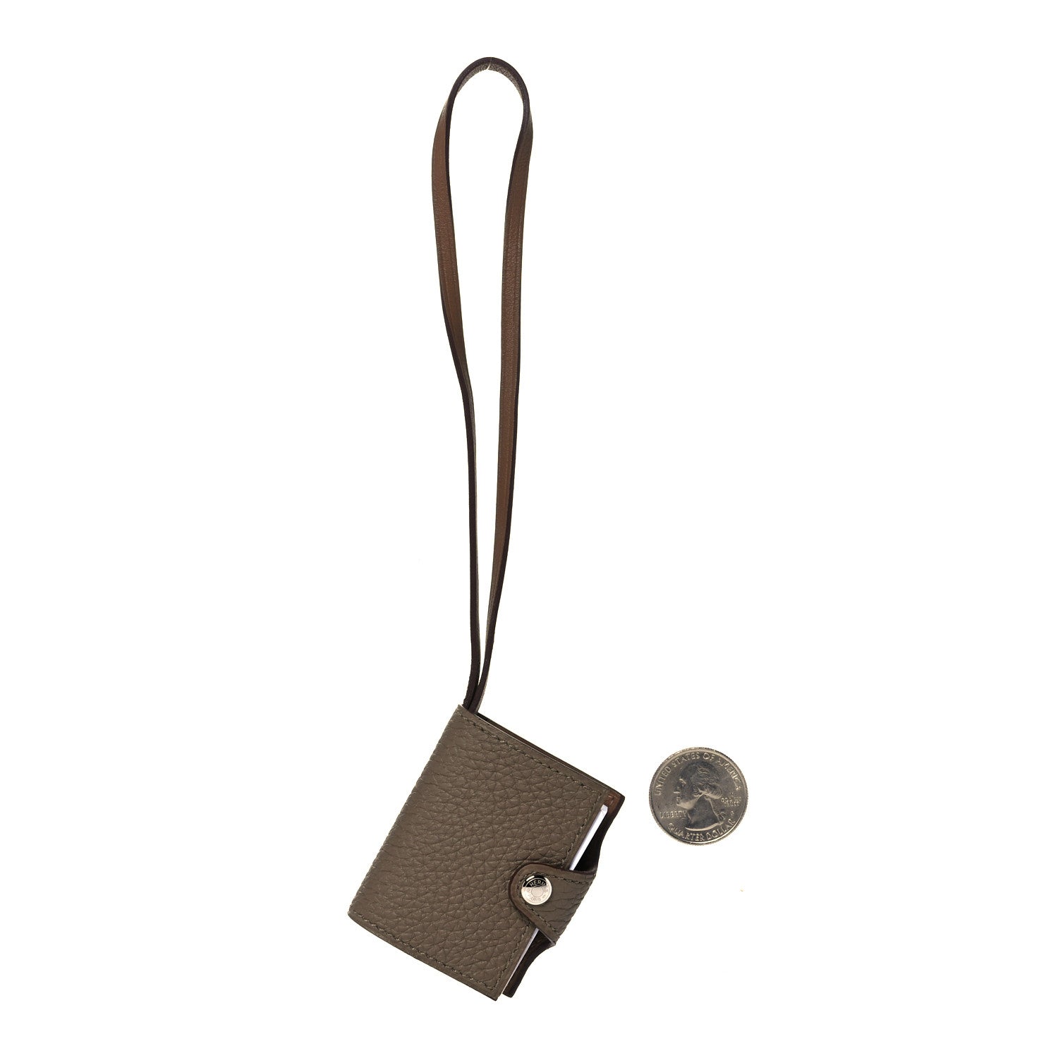 Hermes Togo Swift Ulysse Nano Bag Charm Etoupe Alezan 2 of 6