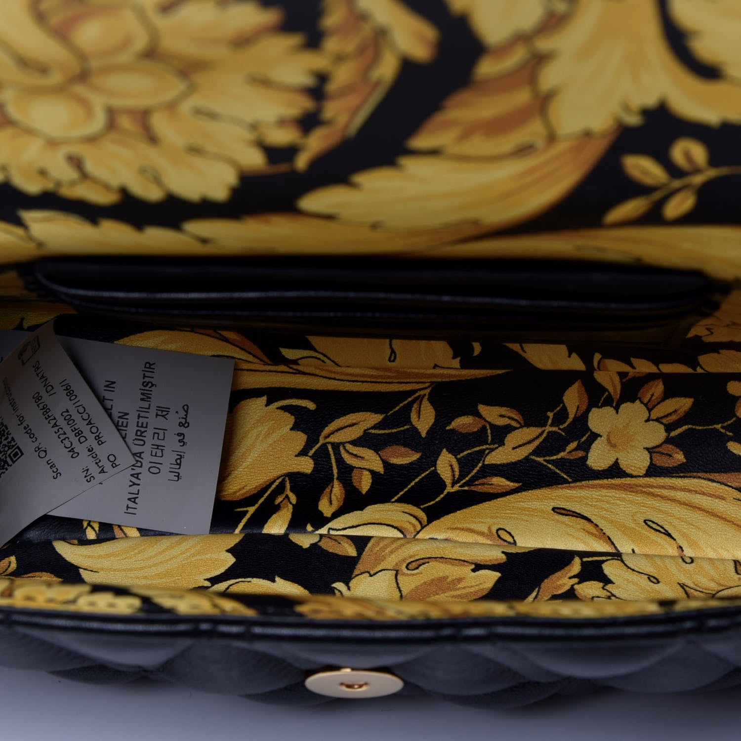 Versace Nappa Quilted Virtus Evening Bag Black 5 of 8
