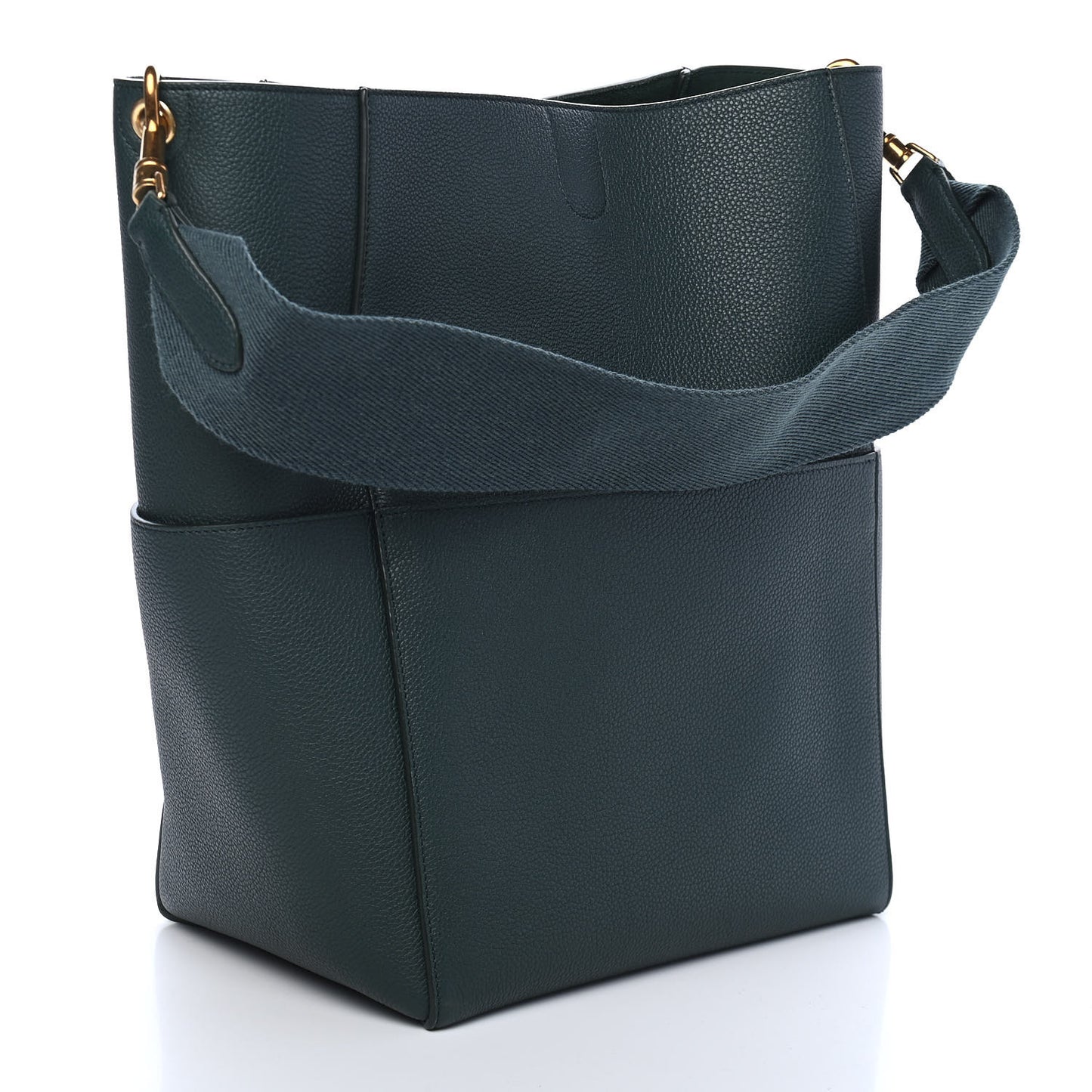 Soft Grained Calfskin Sangle Bucket Bag Amazone