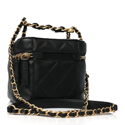 Chanel Calfskin Quilted Small Vanity Case With Chain Black 3 of 9