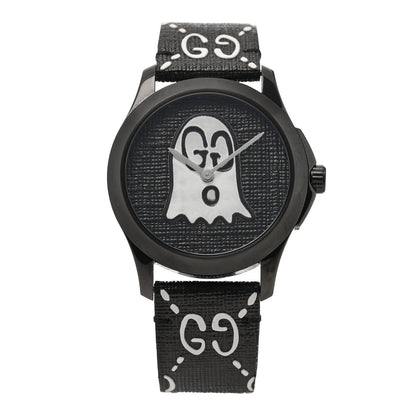 Gucci PVD Stainless Steel Canvas 38mm G-Timeless Ghost Quartz Watch Black 1 of 4