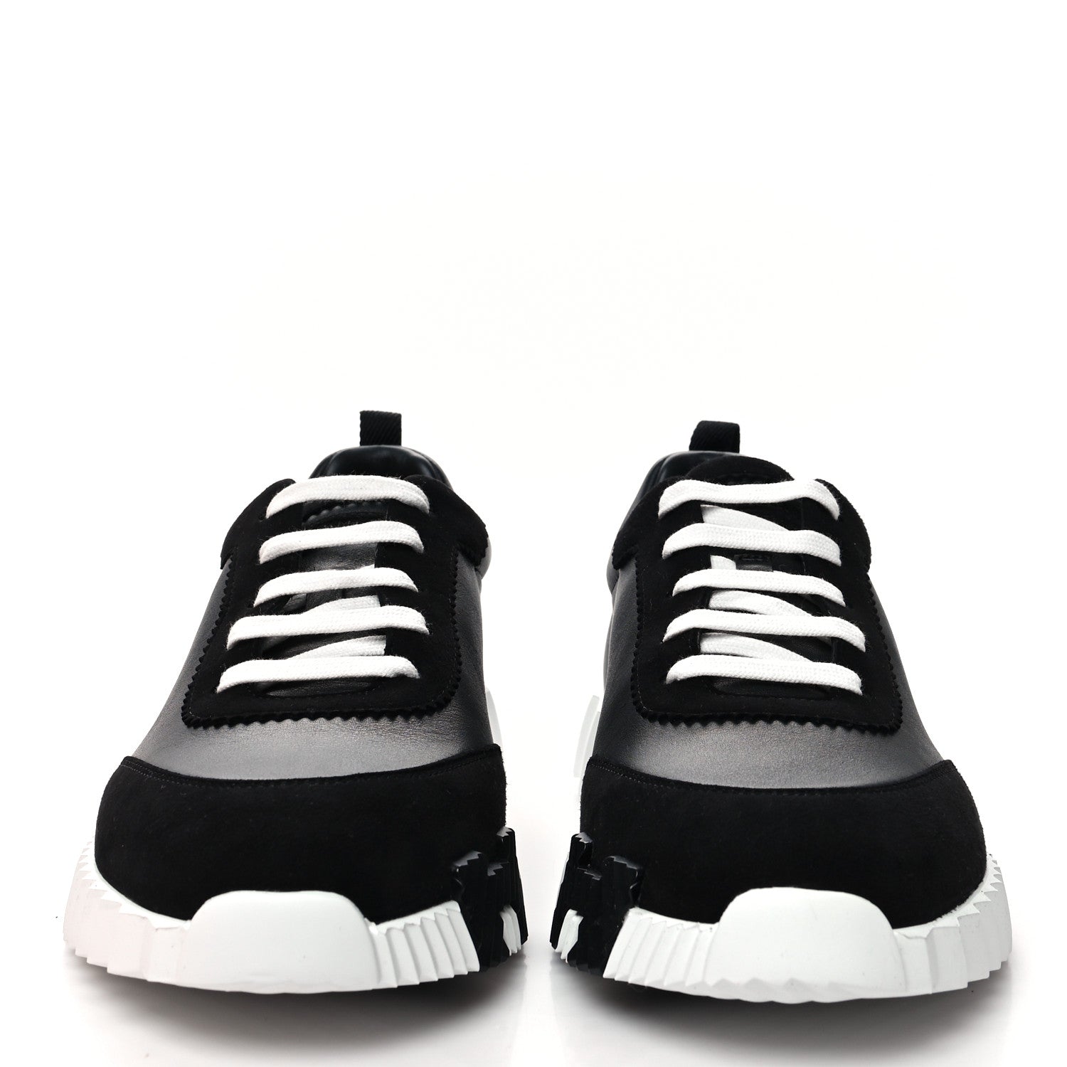 Hermes Goatskin Suede Goatskin Bouncing Sneakers 41 Black 2 of 9
