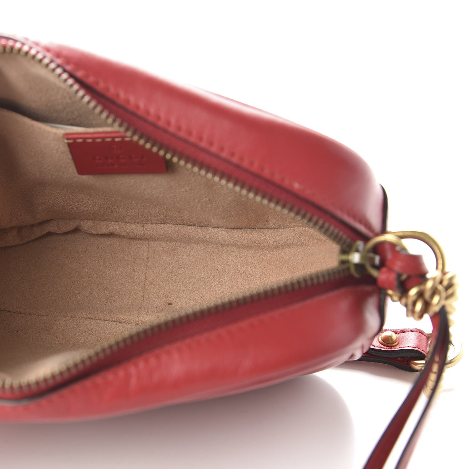 Gucci Calfskin Matelasse Mini GG Marmont Chain Shoulder Bag Hibiscus Red 5 of 10