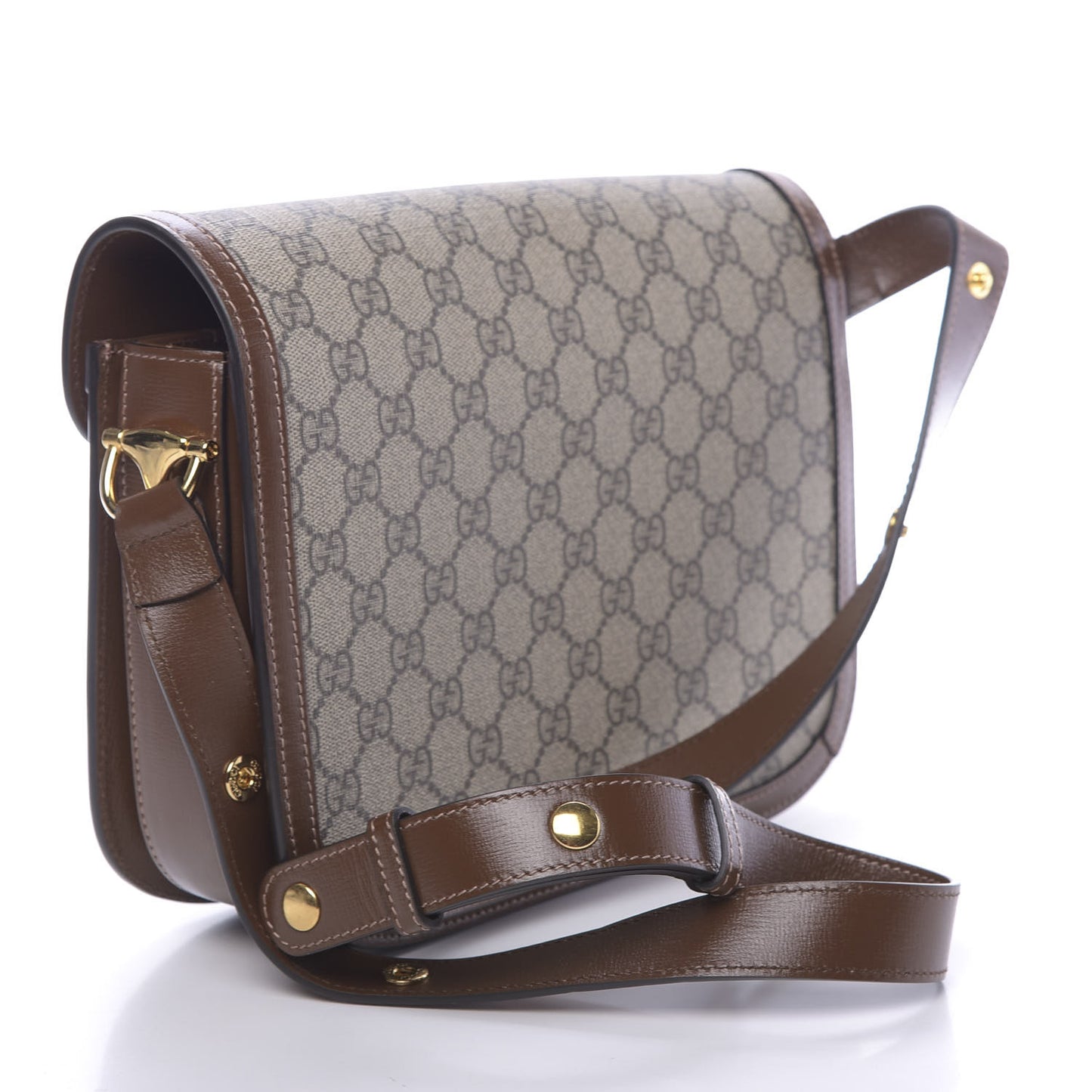 GG Supreme Monogram Horsebit 1955 Shoulder Bag Beige Brown Sugar