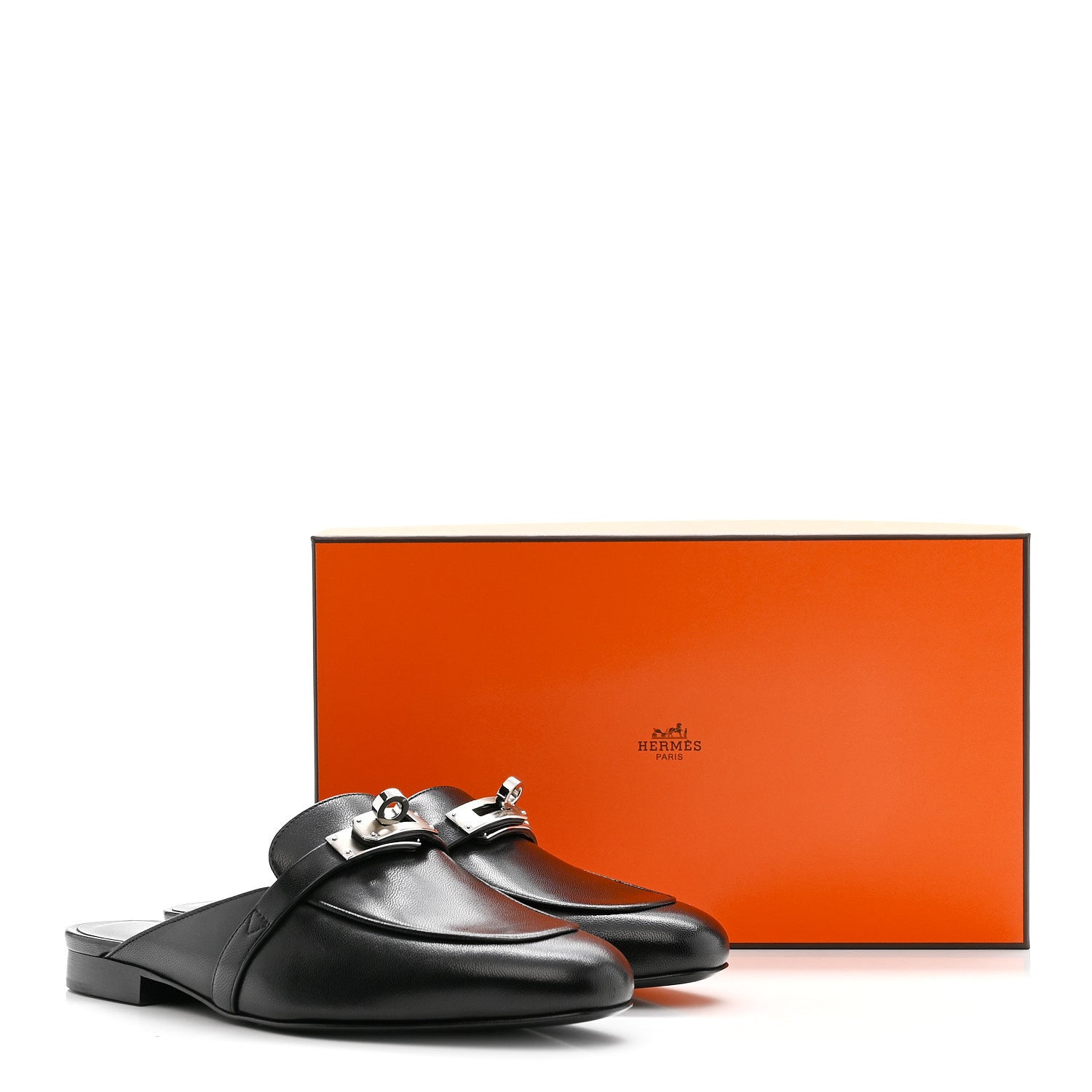 Hermes Goatskin Oz Mules 35 Black 9 of 9