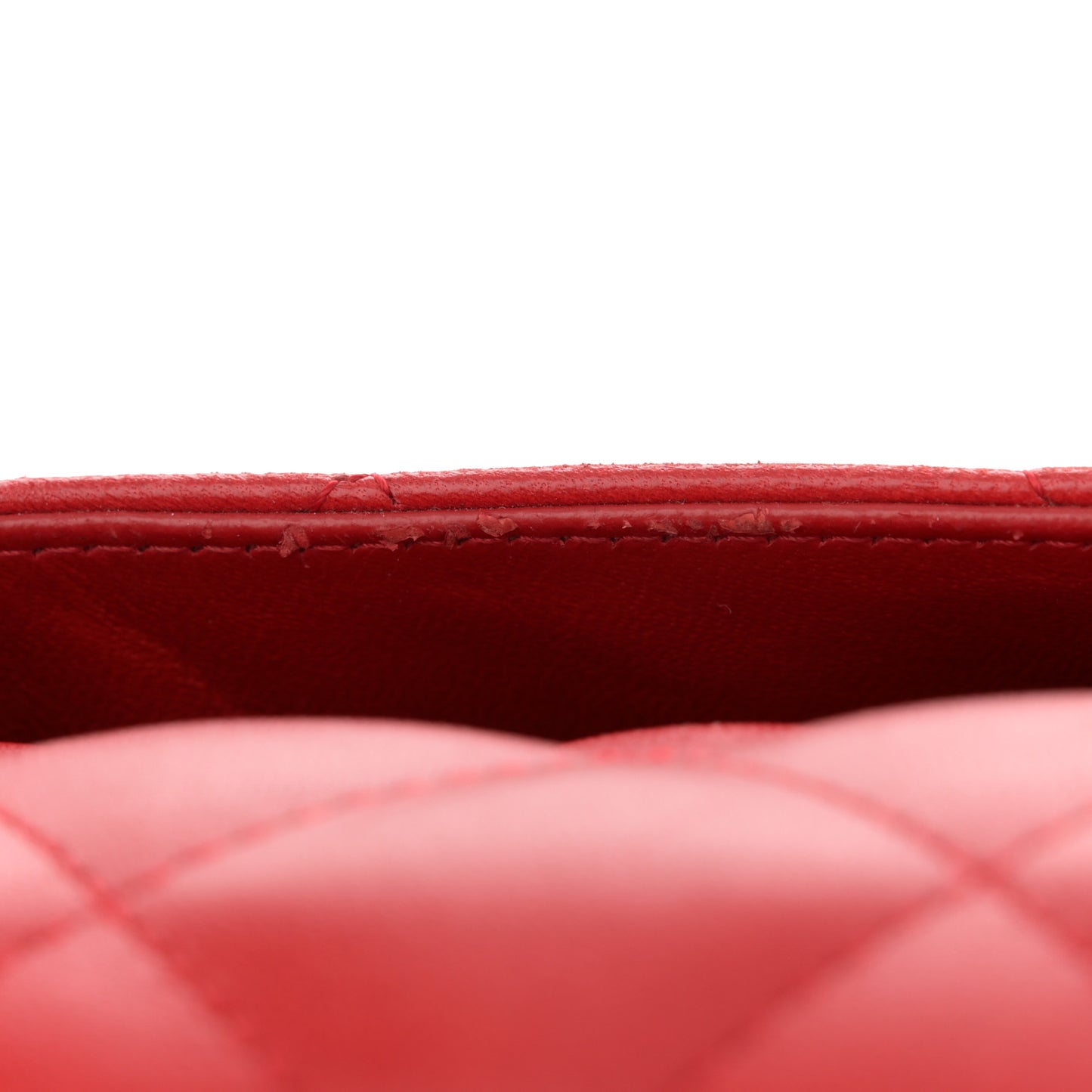 Lambskin Quilted Jumbo Double Flap Red