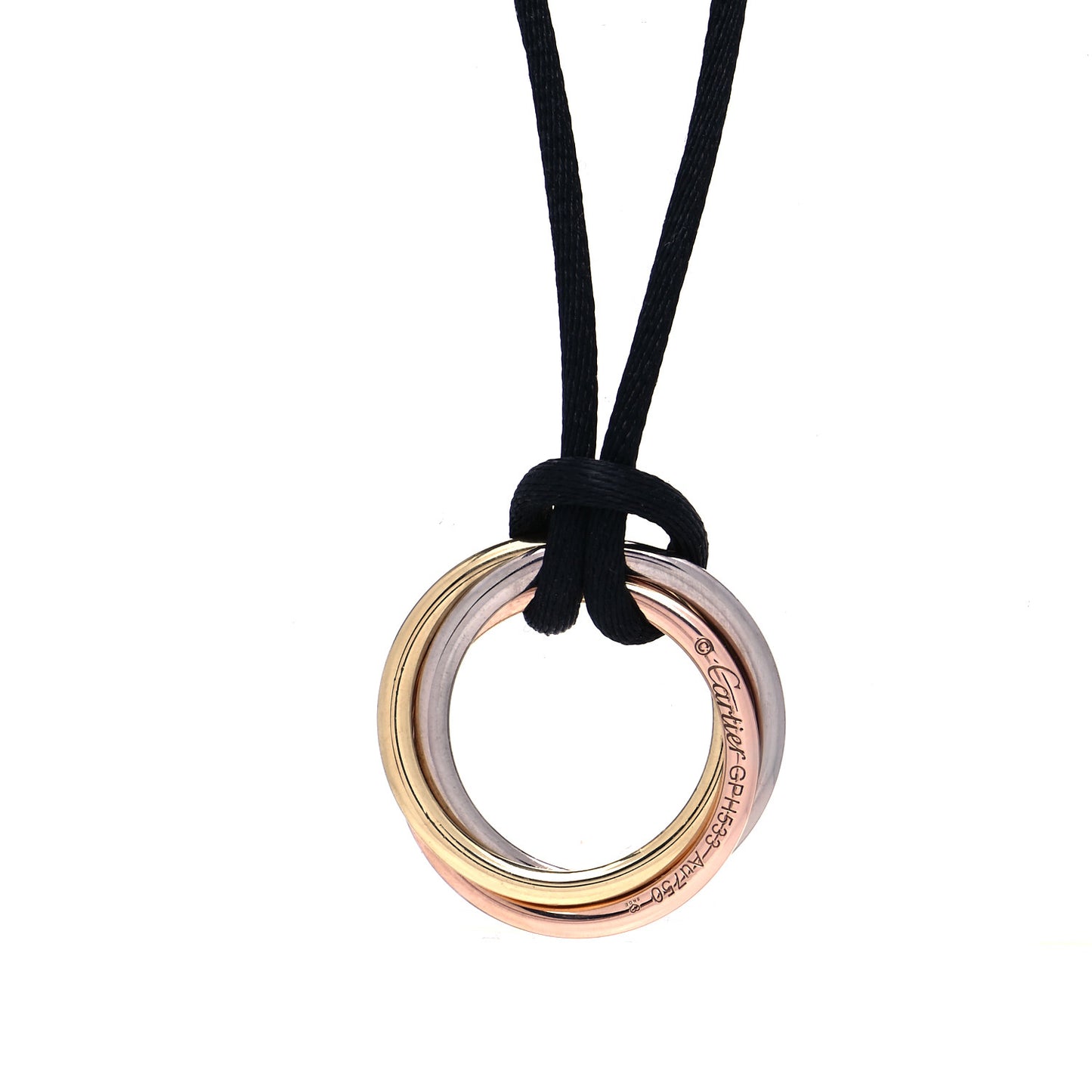 18K Pink Yellow White Gold Trinity Cord Necklace