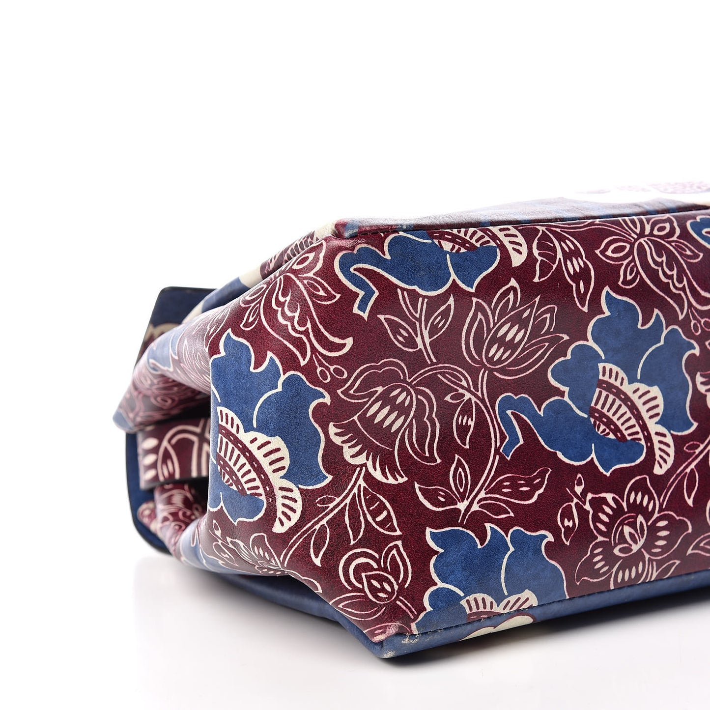 Calfskin Mime Print Single Handle Bag Blue