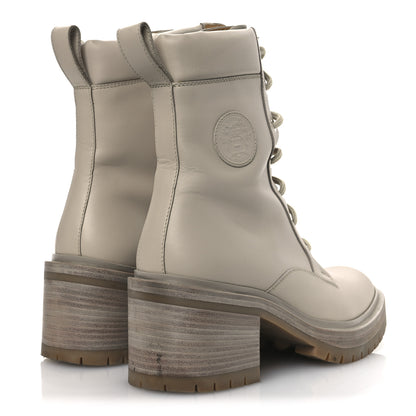 Hermes Calfskin Bridge Ankle Boots 38 Beige Grege 5 of 15