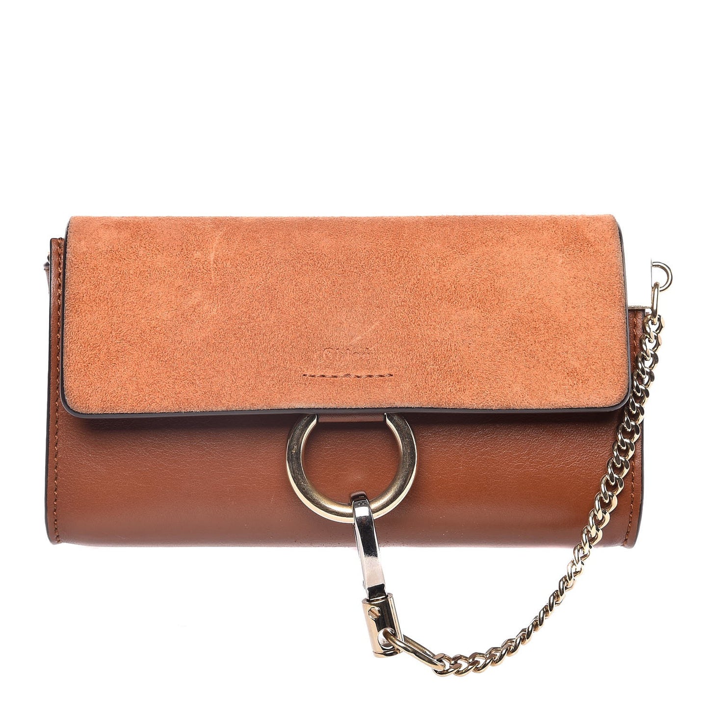 Suede Calfskin Mini Faye Shoulder Bag Tobacco
