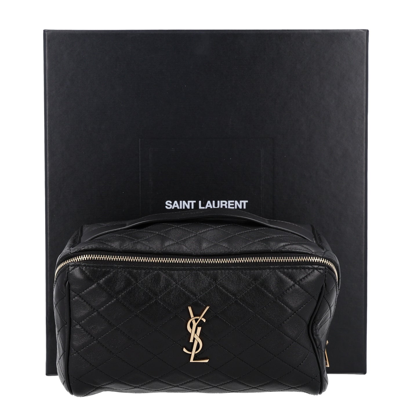 Lambskin Quilted Gaby Vanity Case Black