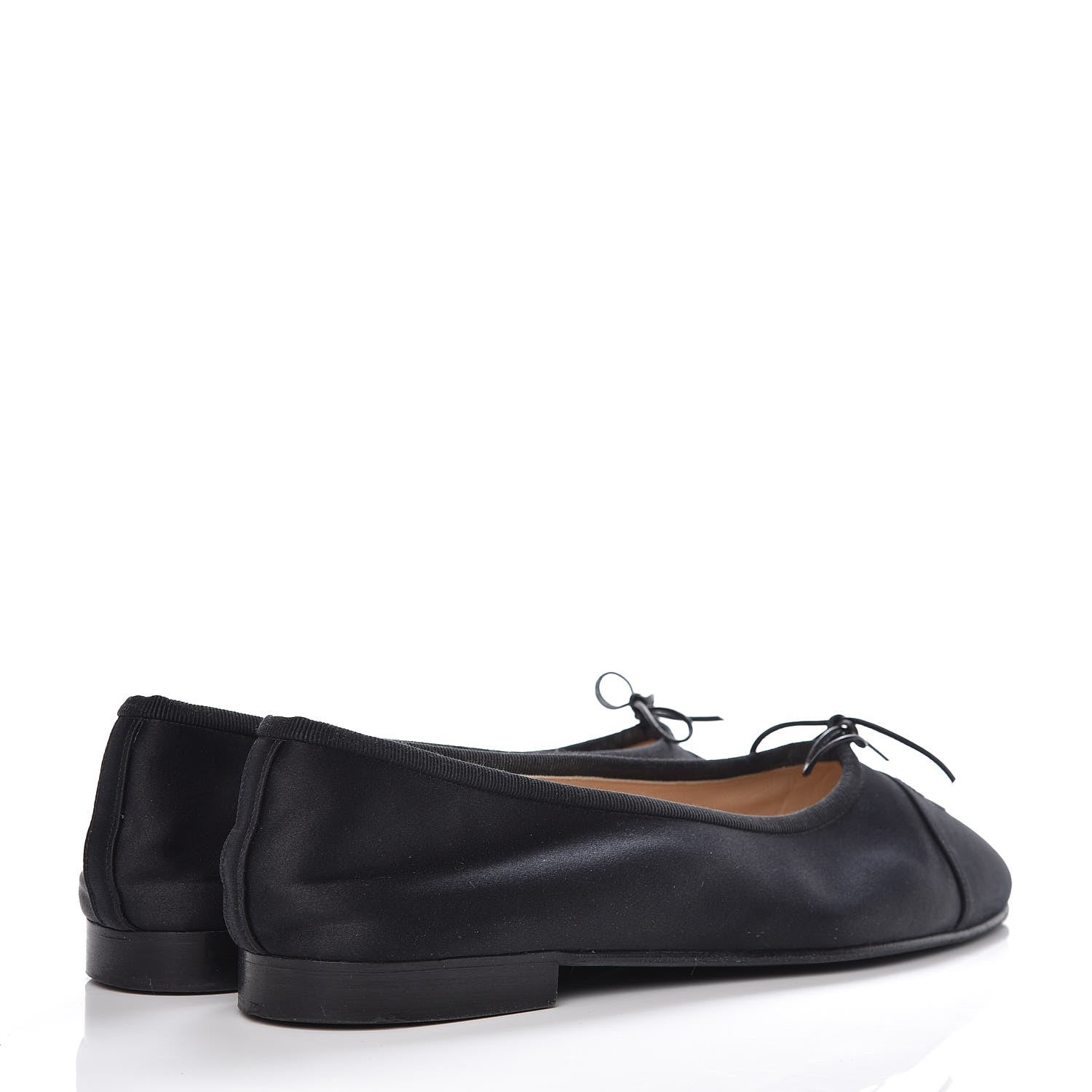 Chanel Satin Patent Cap Toe Ballerina Flats 39.5 Black 4 of 13