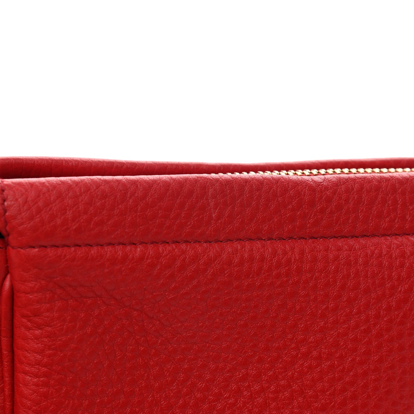 Pebbled Calfskin Soho Cosmetic Case Tabasco Red