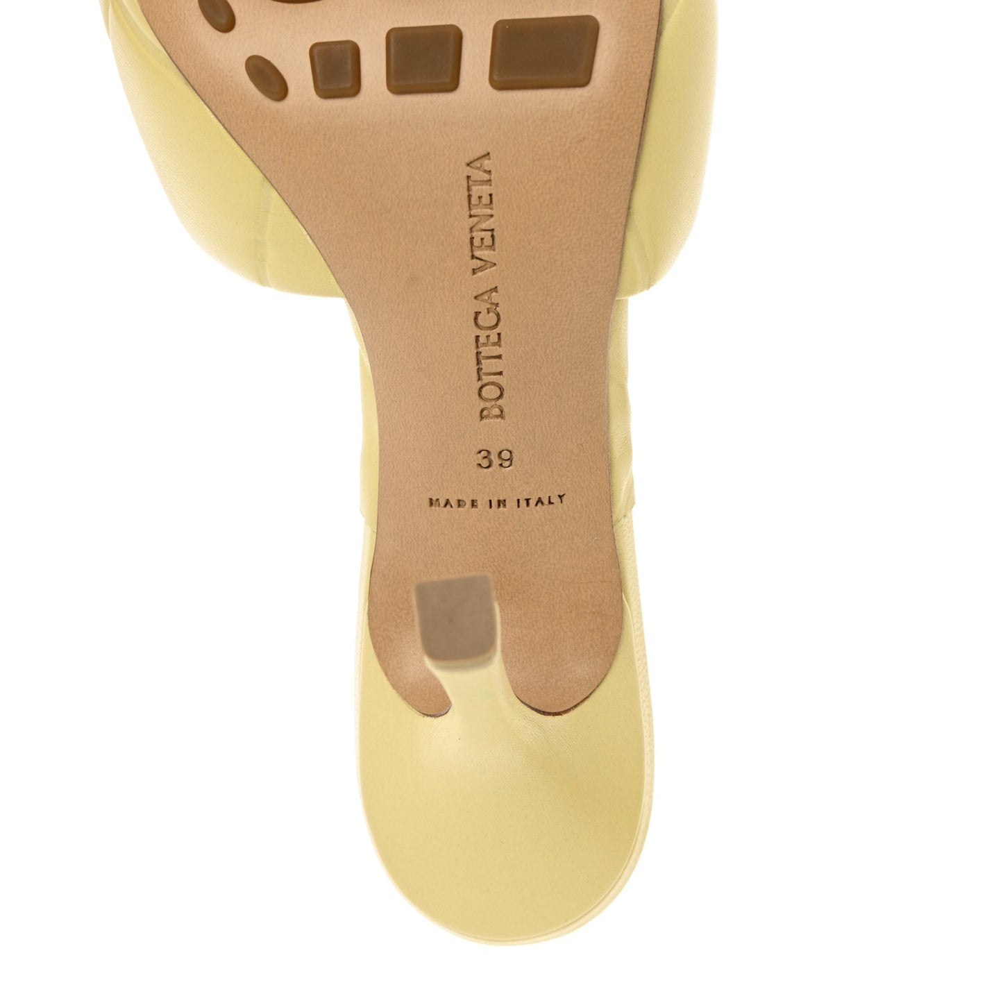 Nappa Quilted Rubber Lido Mule Sandals 39 Moon Beam