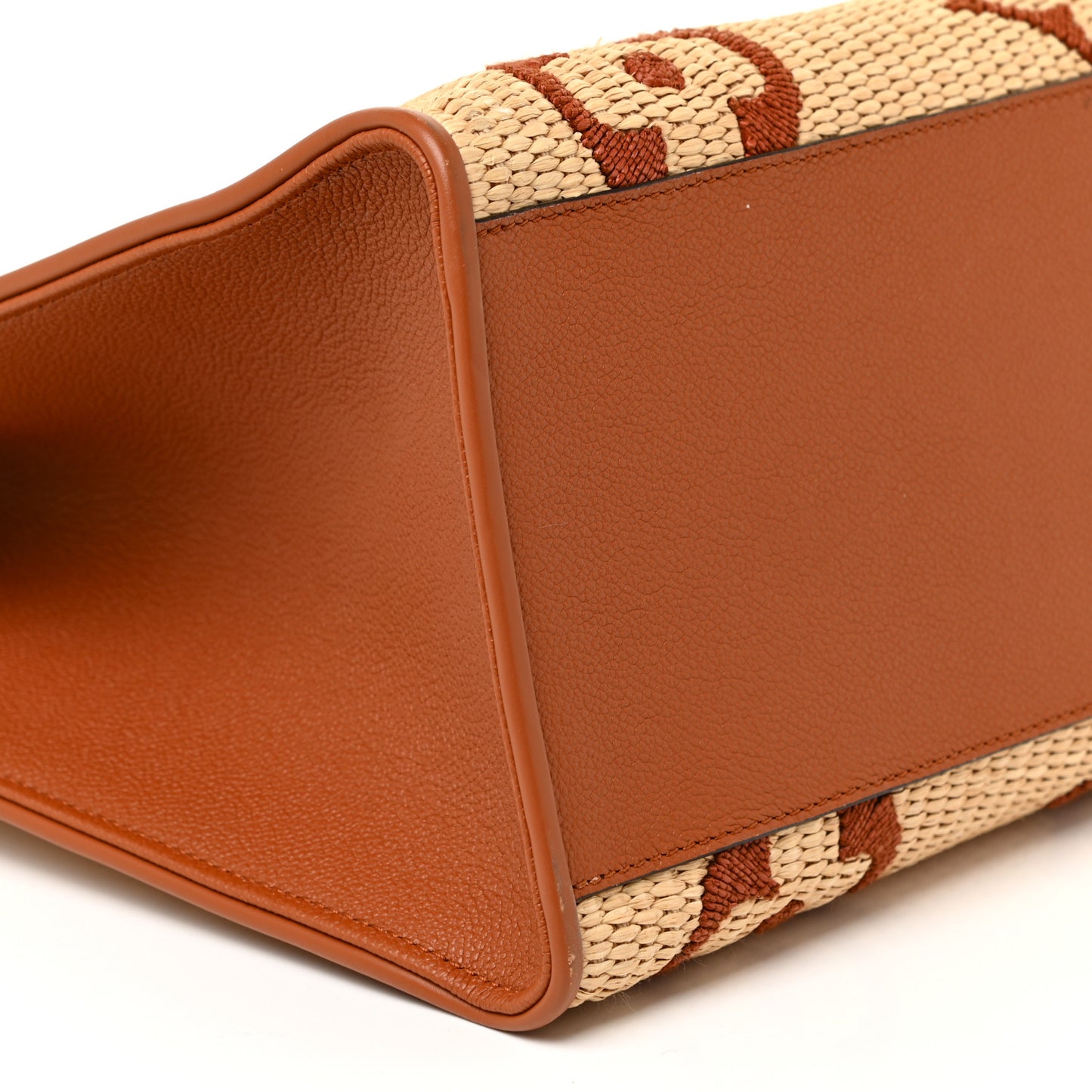 Raffia Calfskin Monogram Giant Onthego GM Tan