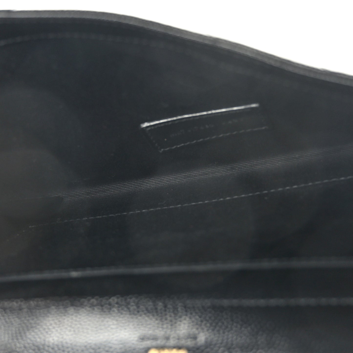 Grain De Poudre Matelasse Chevron Monogram Envelope Clutch Black