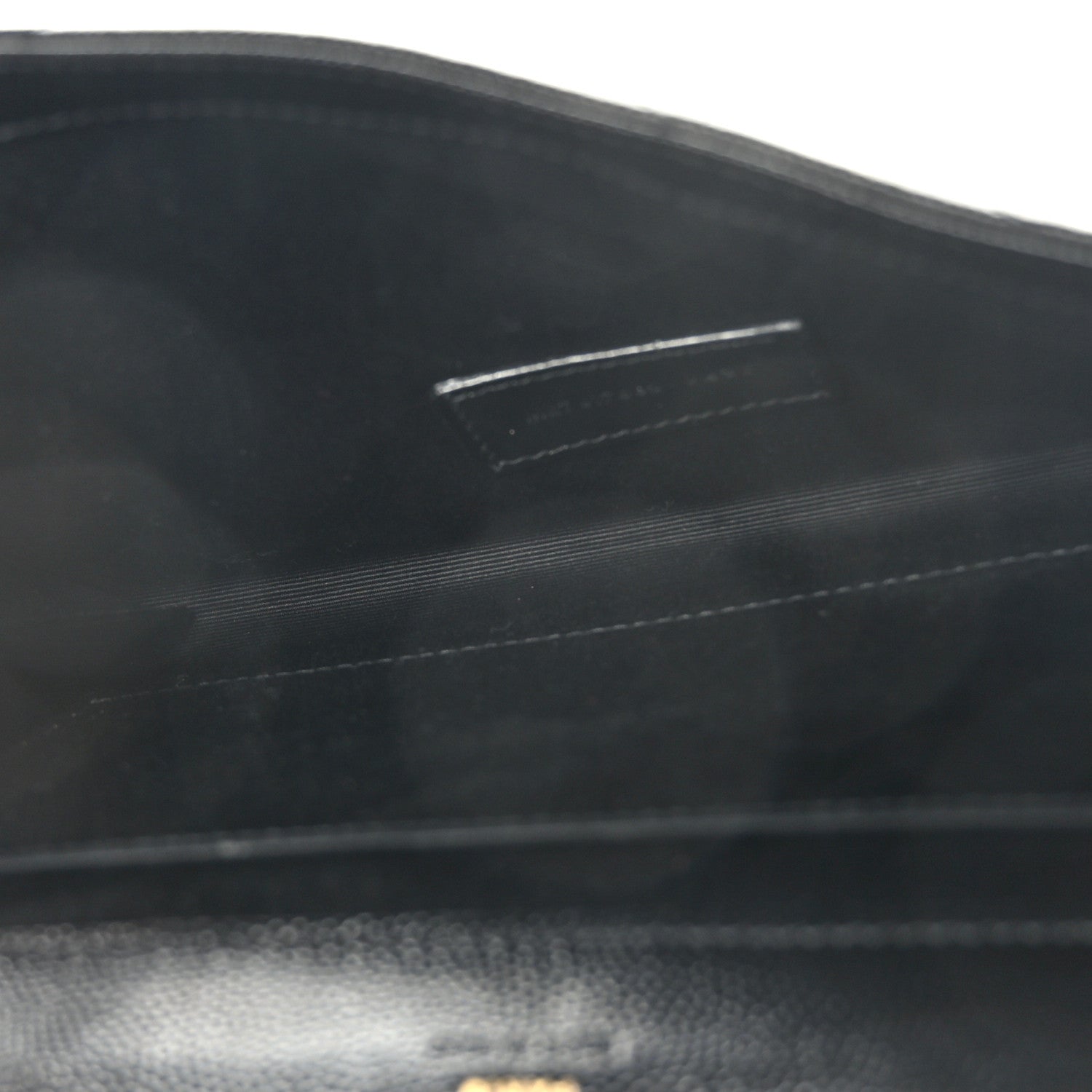 Saint Laurent Grain De Poudre Matelasse Chevron Monogram Envelope Clutch Black 5 of 8
