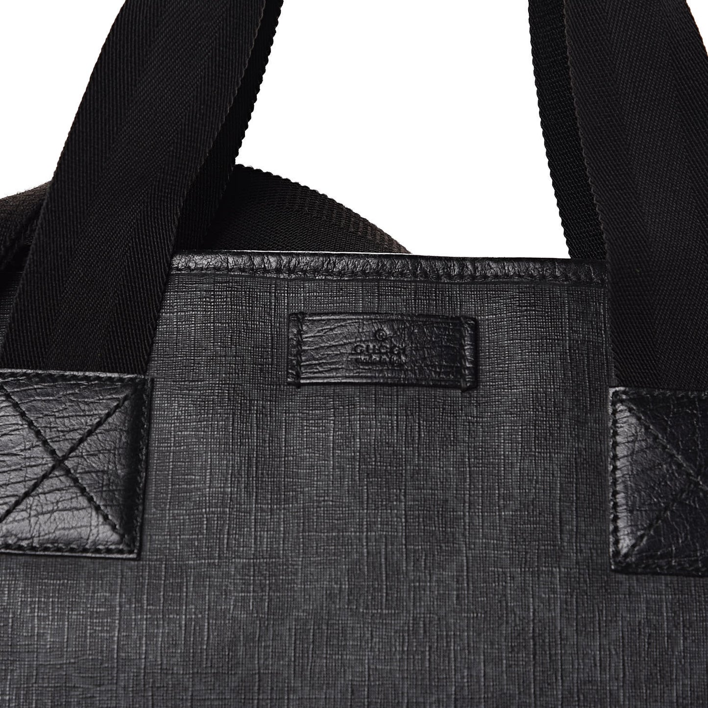 GG Supreme Monogram Web Handle Vertical Tote Black Grey