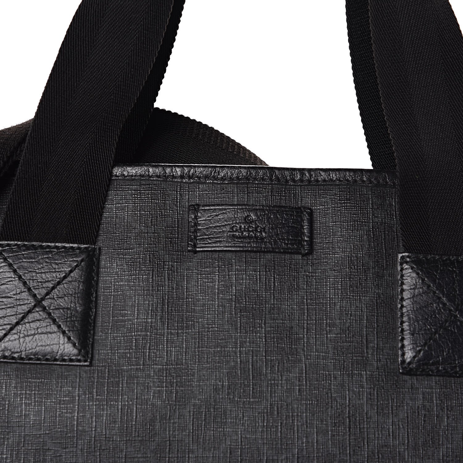 Gucci GG Supreme Monogram Web Handle Vertical Tote Black Grey 12 of 12