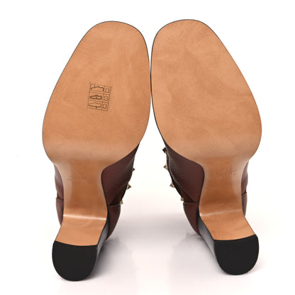 Valentino Garavani Grainy Calfskin Rockstud Chelsea 90mm Ankle Boots 39.5 Bright Cognac 6 of 10