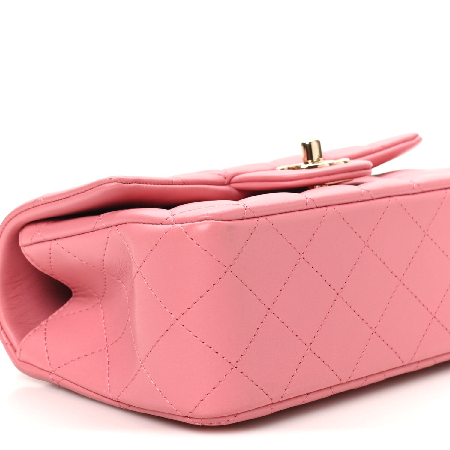 Chanel Lambskin Quilted Mini Top Handle Rectangular Flap Pink 9 of 11