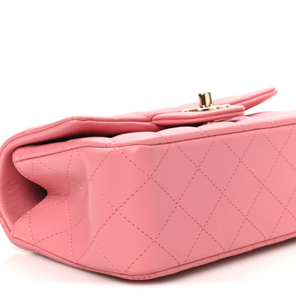 Chanel Lambskin Quilted Mini Top Handle Rectangular Flap Pink 9 of 11