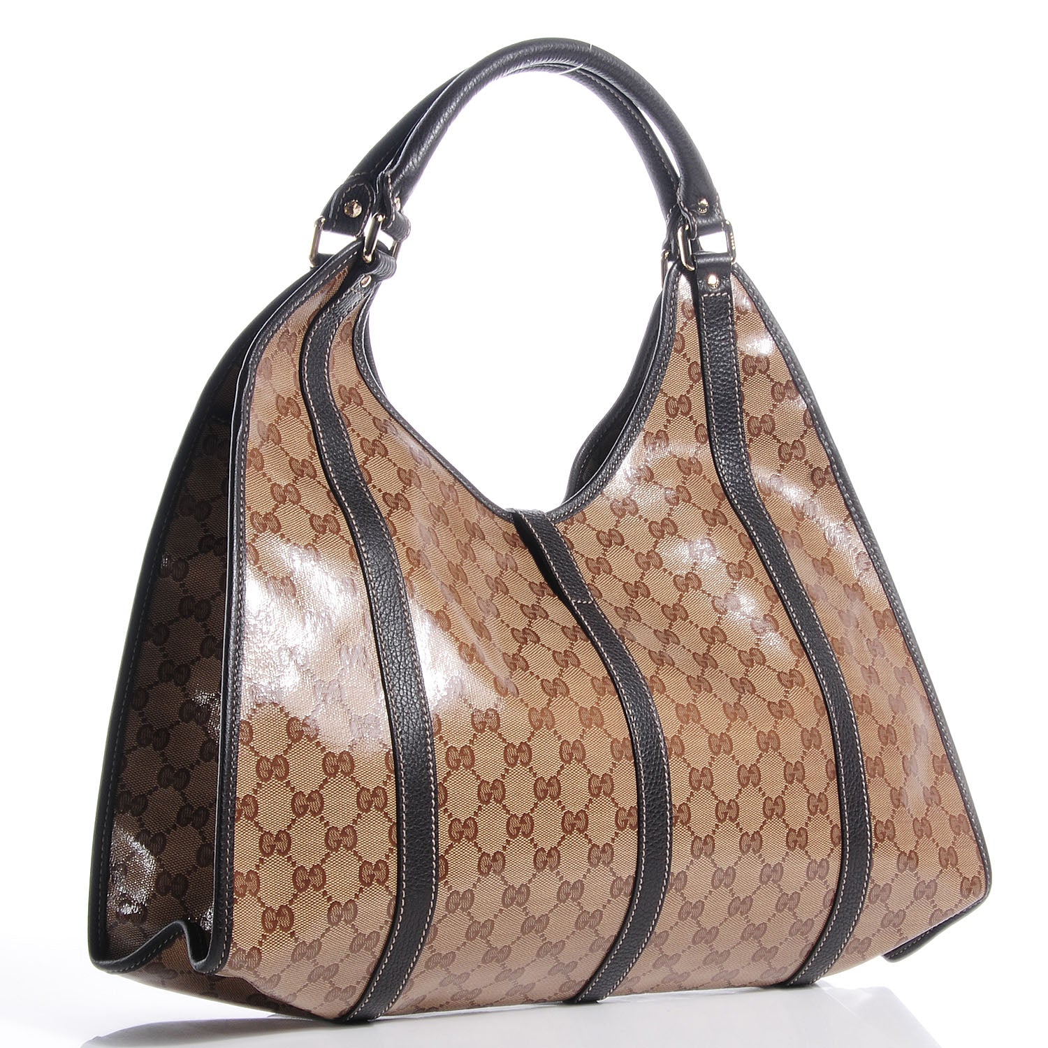 Gucci Crystal Monogram Dollar Calfskin Medium Joy Shoulder Bag Beige Ebony Testa Di Moro 3 of 8