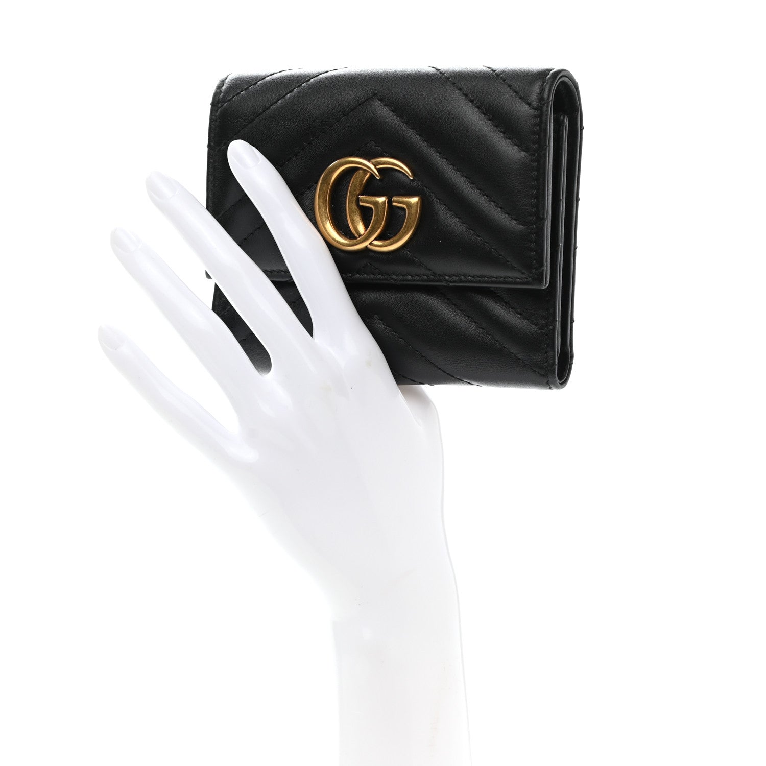 Gucci Calfskin Matelasse GG Marmont Wallet Black 2 of 11