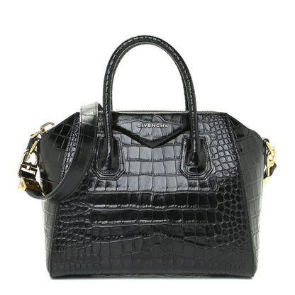 Givenchy Calfskin Crocodile Embossed Small Antigona Black 1 of 13