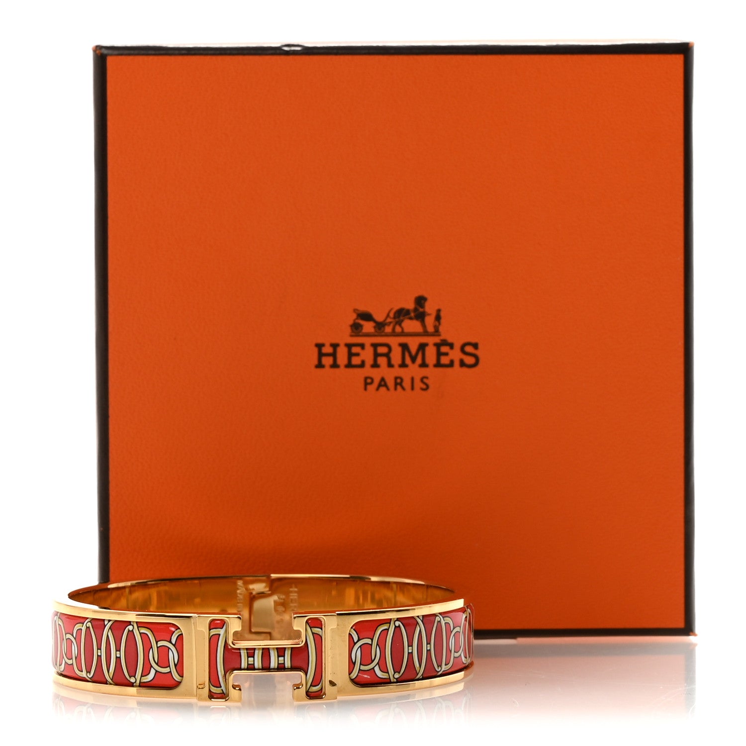 Hermes Enamel Narrow Print H Lift Clic Clac H Bracelet PM 5 of 5