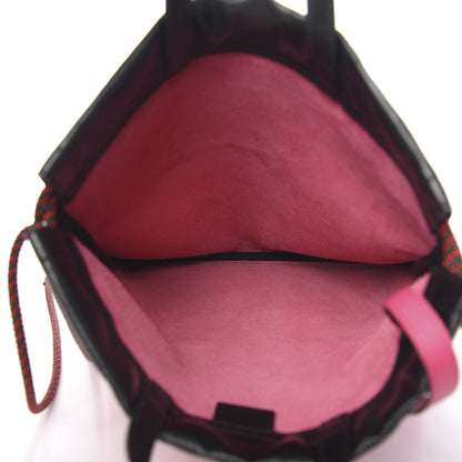 Gucci Grained Calfskin Logo Drawstring Backpack Box Pink Green Black 5 of 8