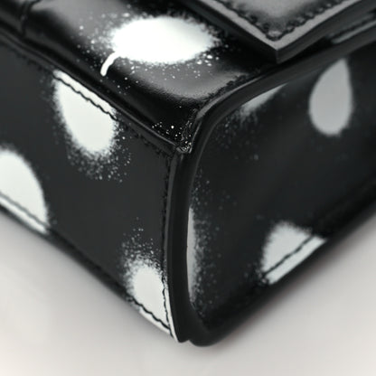Balenciaga Shiny Box Calfskin Polka Dot Hourglass Chain Bag Black White 9 of 9