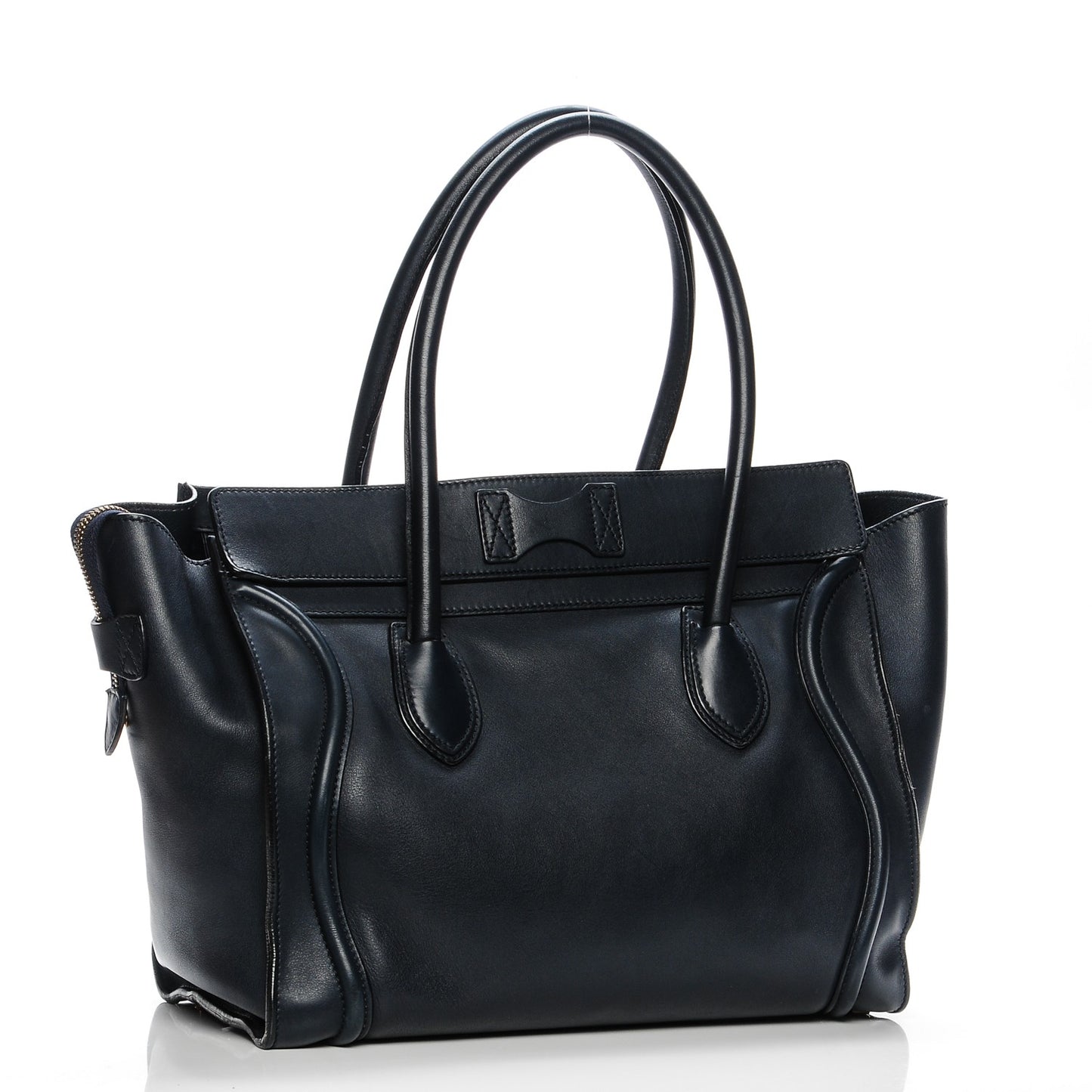 Smooth Calfskin Shoulder Luggage Navy
