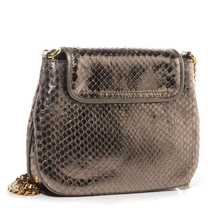 Gucci Python Small 1973 Chain Shoulder Bag Gunmetal 3 of 7