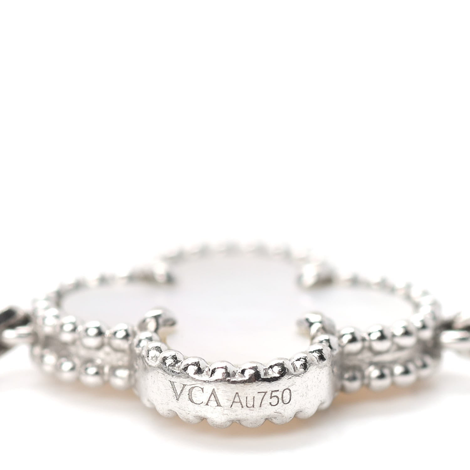 Van Cleef & Arpels 18K White Gold Mother of Pearl 5 Motifs Vintage Alhambra Bracelet 4 of 6