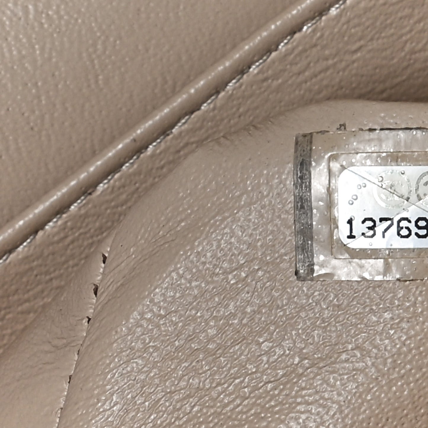 Lambskin Quilted Medium Double Flap Beige