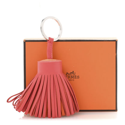 Hermes Lambskin Bicolor Carmen Tassel Key Holder Rose Jaipur Feu 5 of 5