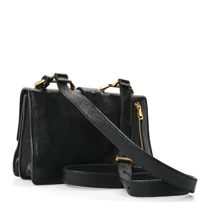 Miu Miu Goatskin Madras Crossbody Bag Black 2 of 9