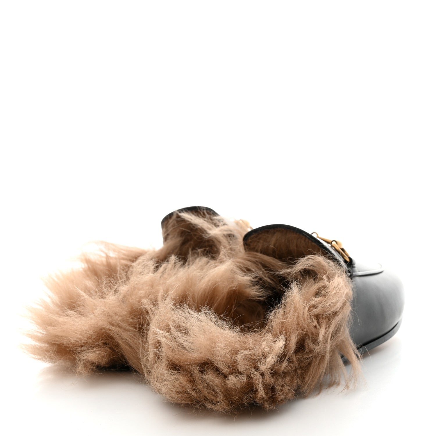 Gucci Calfskin Fur Womens Princetown Slippers 35 Black 4 of 8