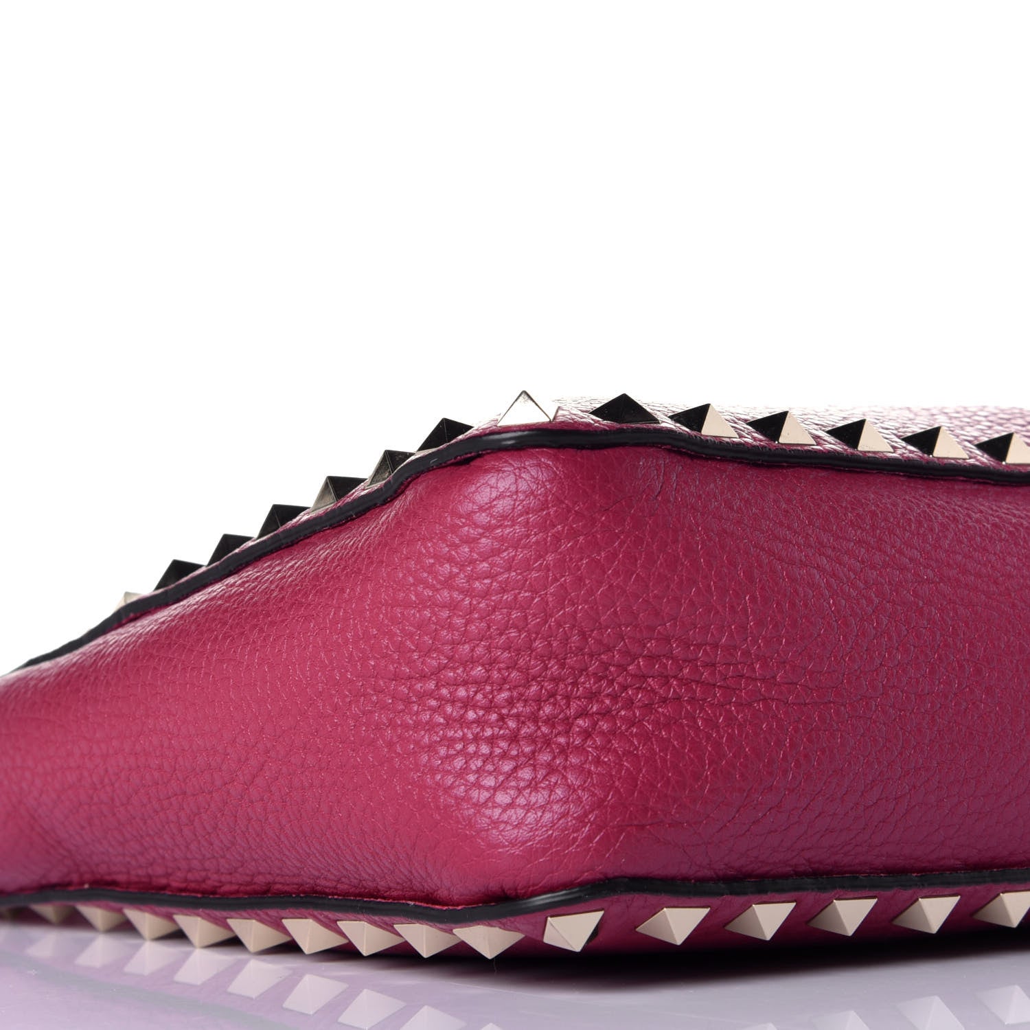 Valentino Garavani Pebbled Calfskin Mini Rockstud Flip-Lock Messenger Bag Raspberry 7 of 8