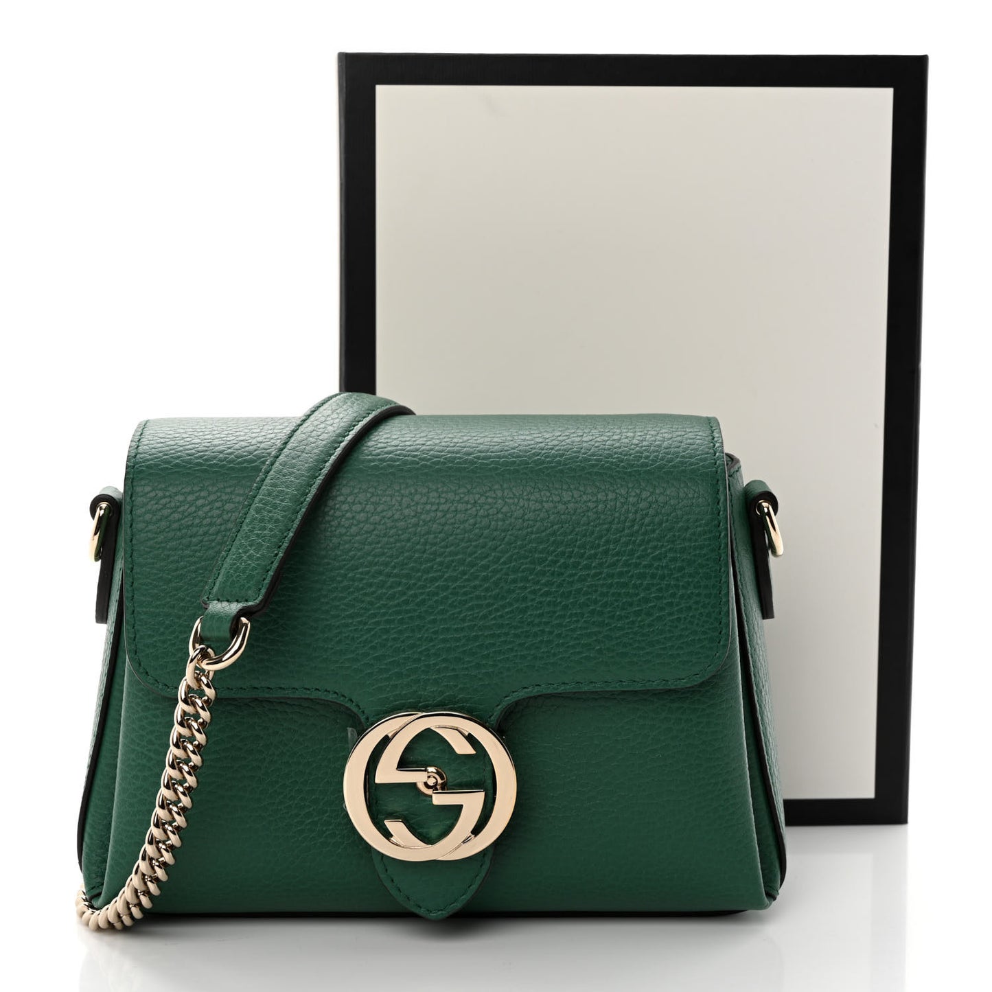 Dollar Calfskin Interlocking G Crossbody Bag Emerald