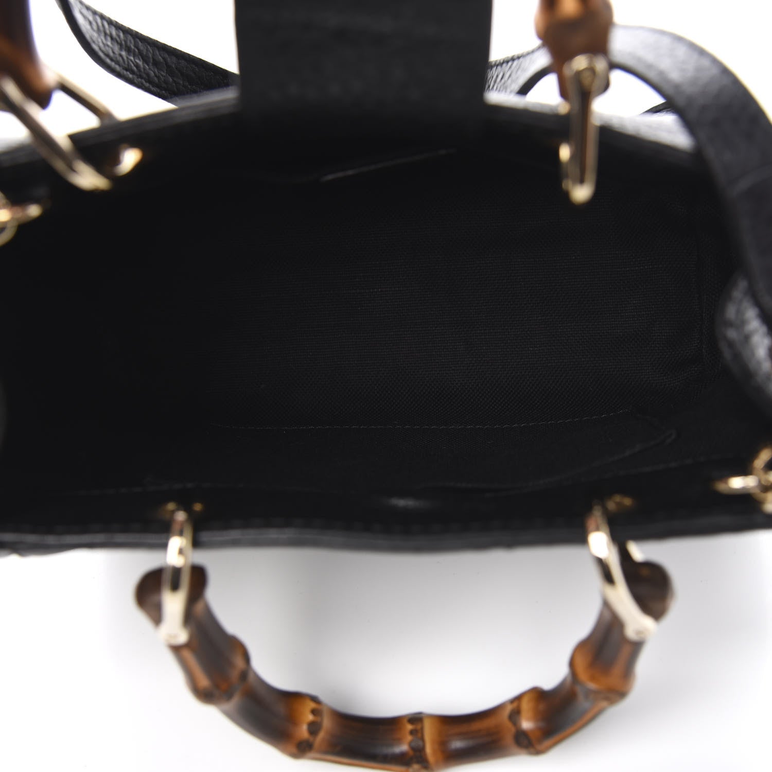 Gucci Cellarius Calfskin Mini Bamboo Shopper Tote Black 4 of 9