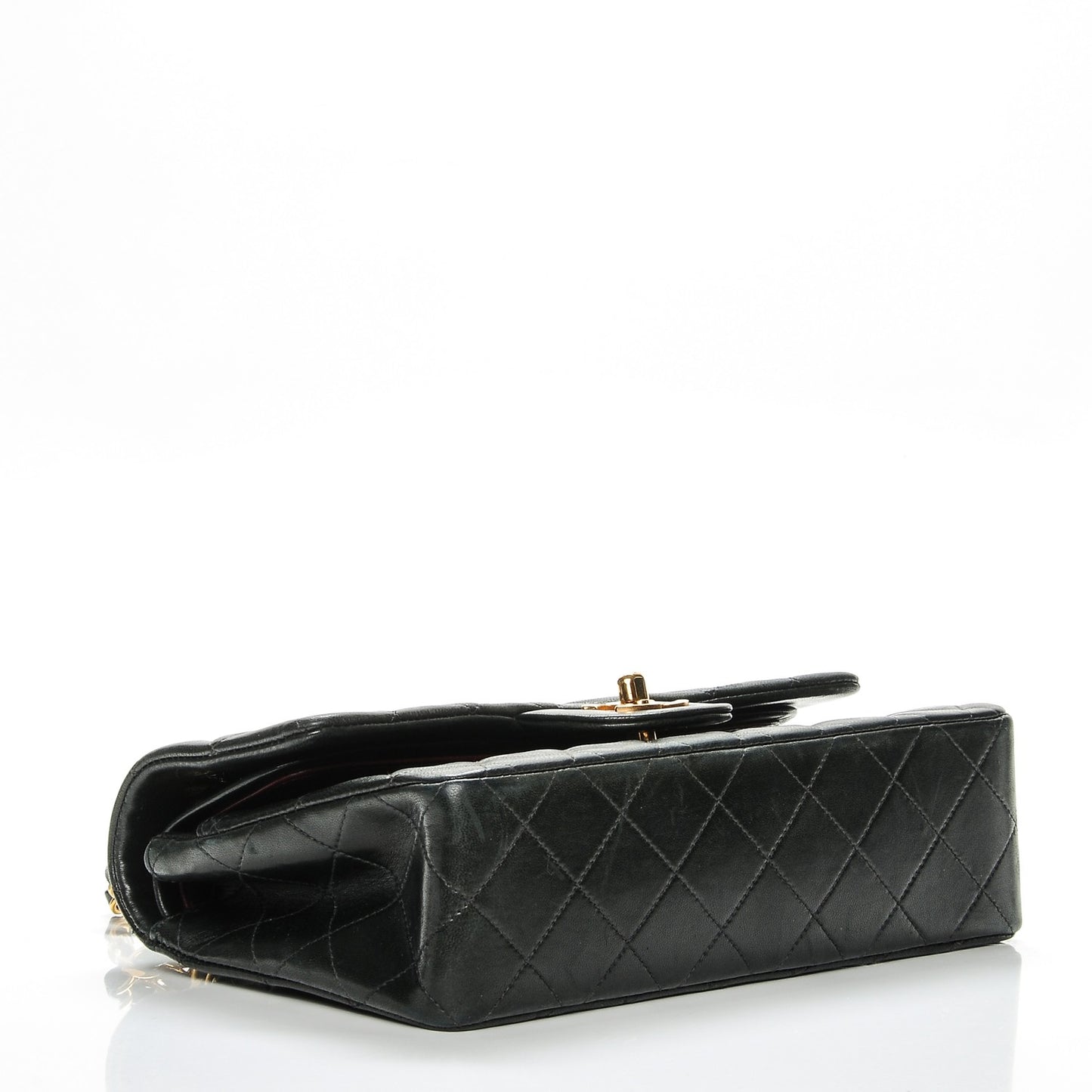 Lambskin Quilted Small Double Flap Black