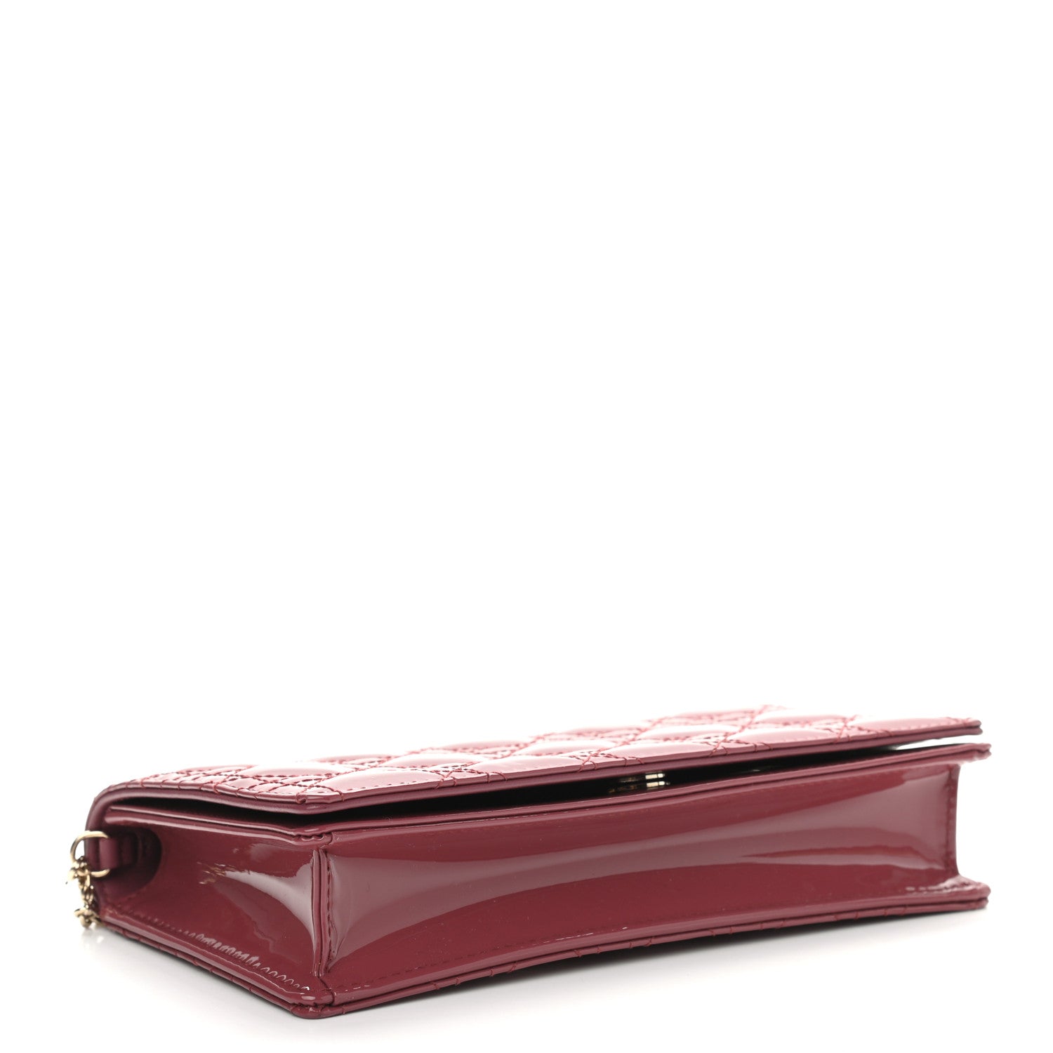 Christian Dior Patent Cannage Lady Dior Clutch Red 5 of 12