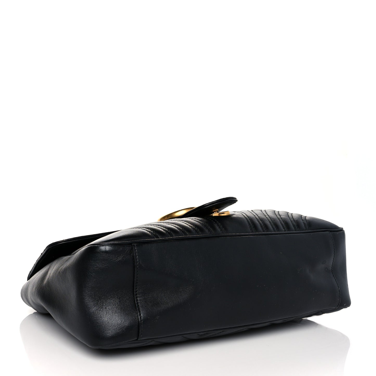 Calfskin Matelasse Large GG Marmont Shoulder Bag Black