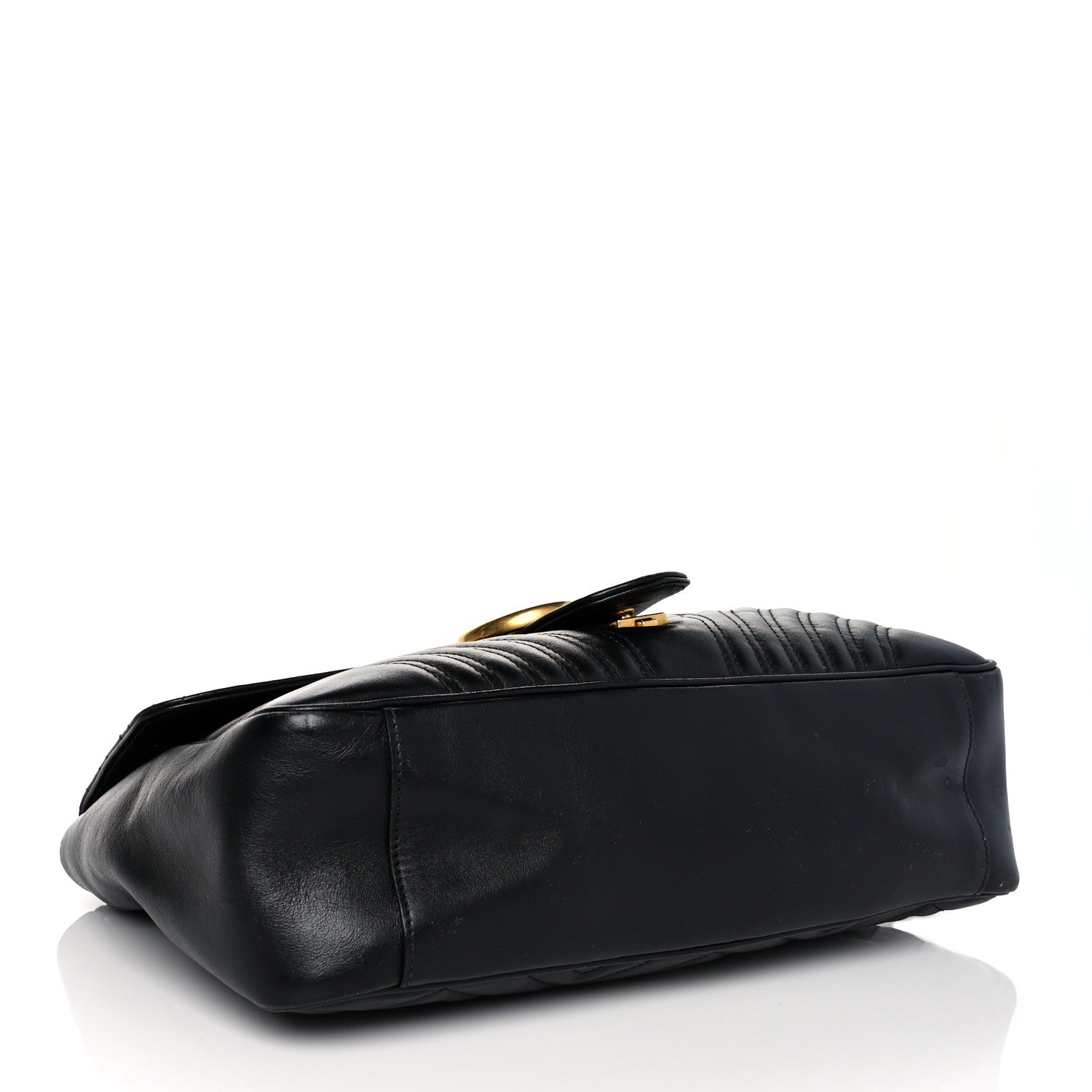 Gucci Calfskin Matelasse Large GG Marmont Shoulder Bag Black 4 of 12