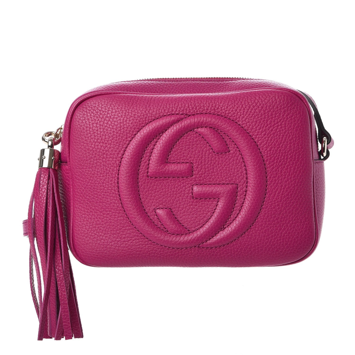 Gucci Pebbled Calfskin Small Soho Disco Bag Bright Bougainvillea 1 of 8